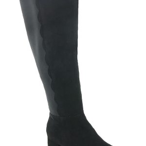 Alix Damen Imitat Wildleder hohe Overknee Stiefel