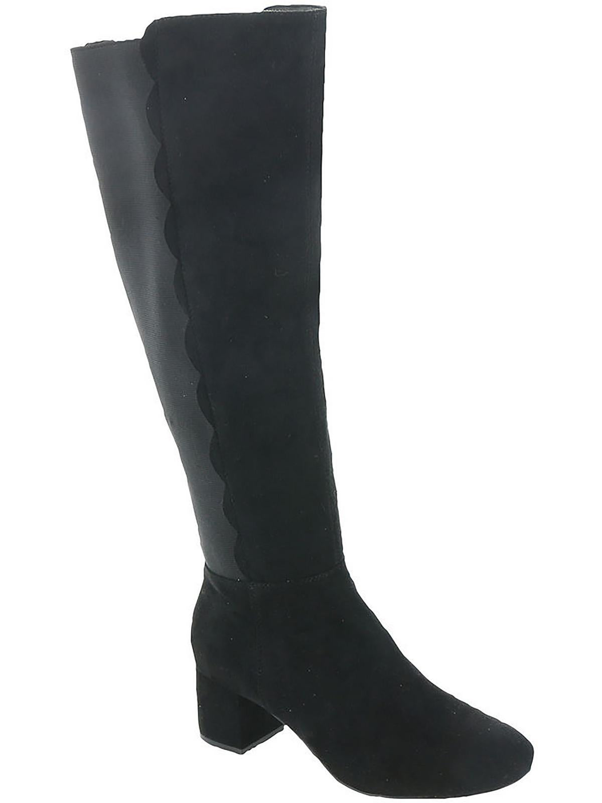Alix Damen Imitat Wildleder hohe Overknee Stiefel