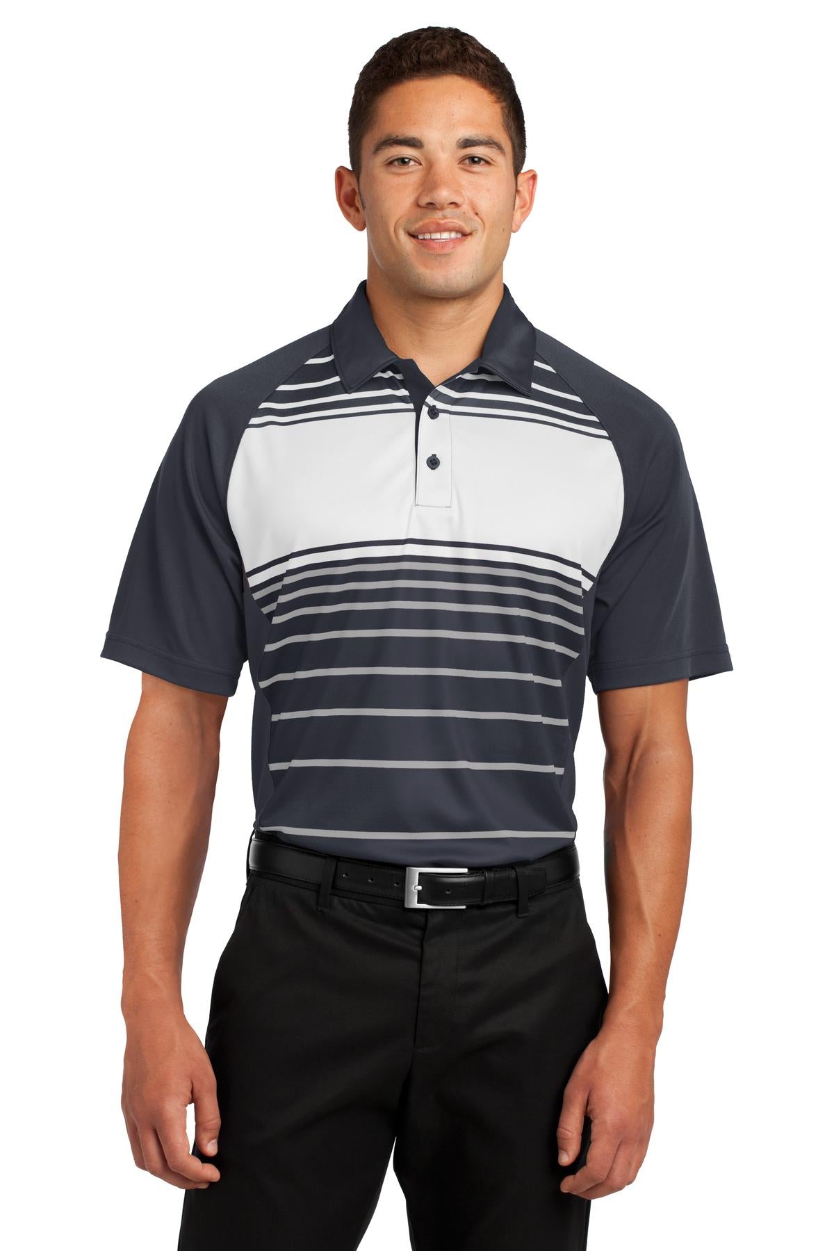 Sport-Tek Herren Dry Zone Sublimated Streifen Polo