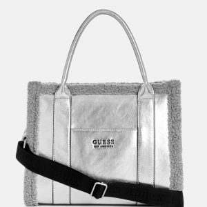 Biscoe Metallic Shearling Besatz Tragetasche