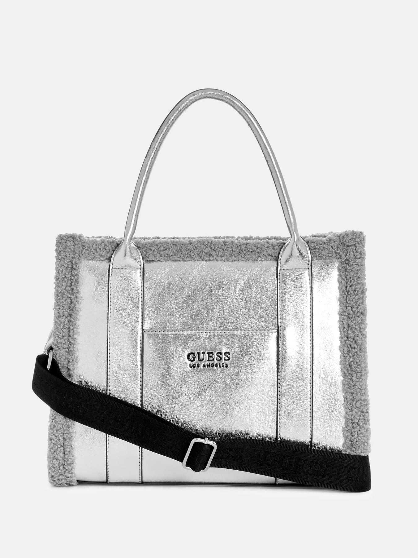 Biscoe Metallic Shearling Besatz Tragetasche