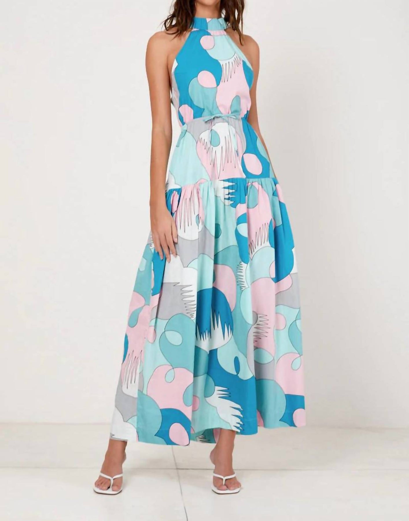 Midikleid mit hohem Ausschnitt in Palm Springs