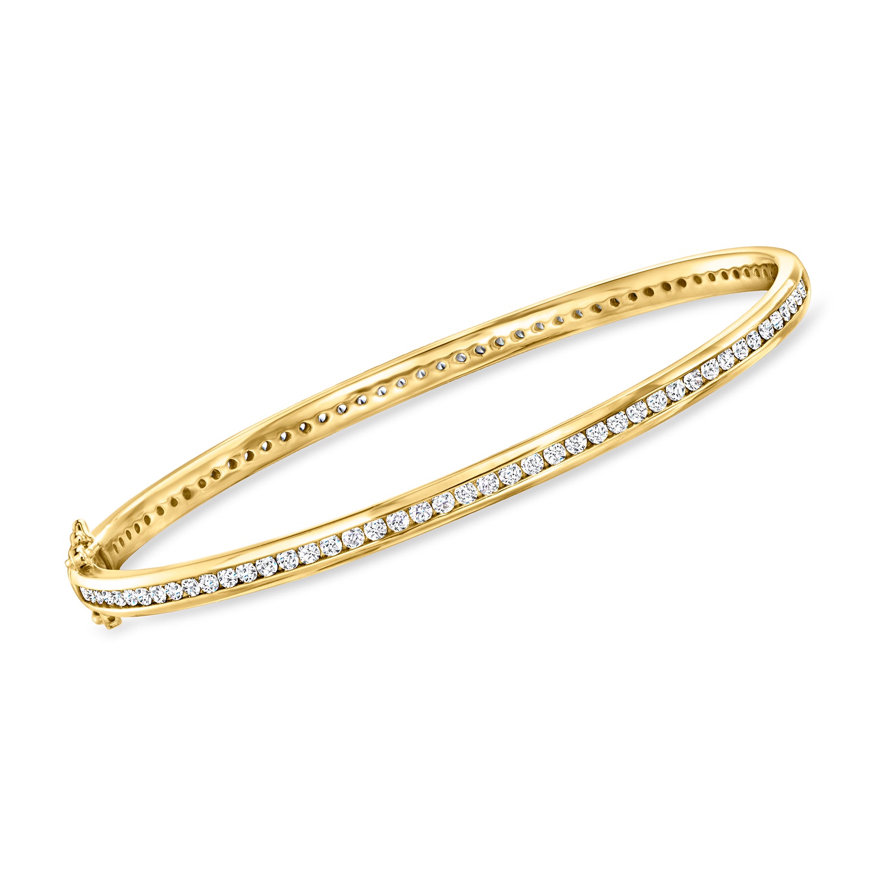 Ross-Simons CZ Eternity Armreif aus 18kt Gold über Sterling