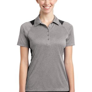 Sport-Tek Heather Colorblock Contender Polo für Damen. LST665