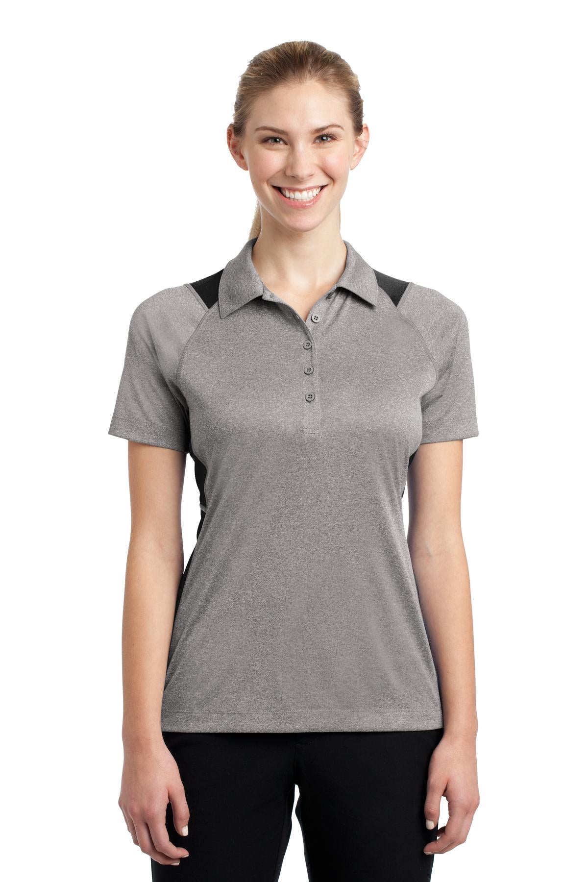Sport-Tek Damen Heather Colorblock Contender Polo LST665