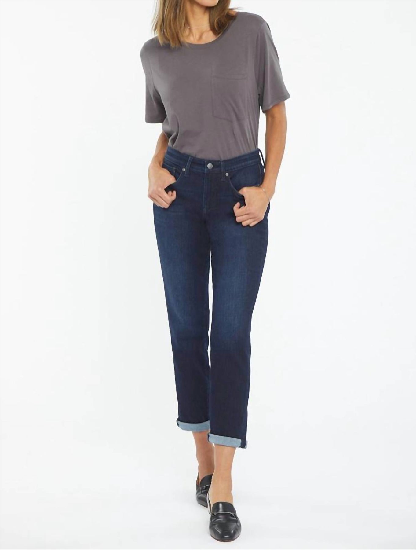 Margot Freundin mit gerollten Manschette Jean in Rapture