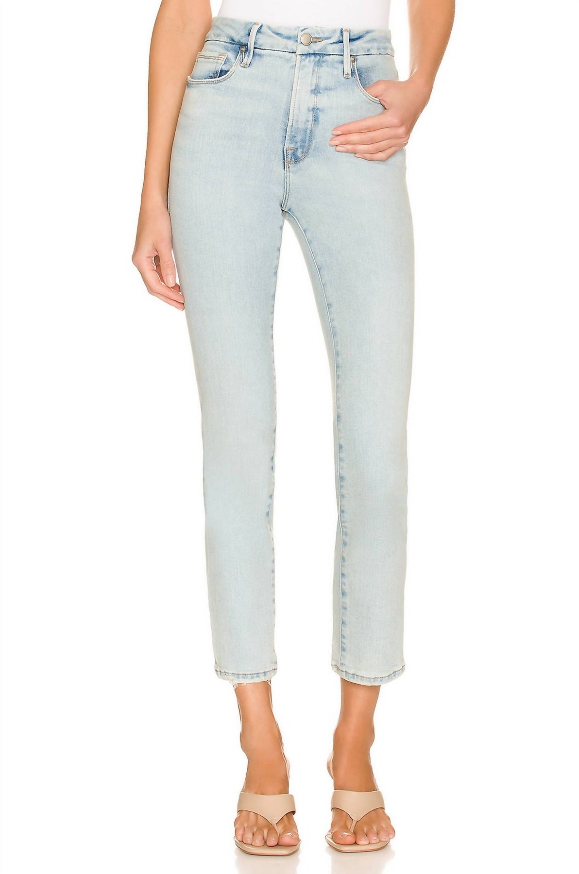 Klassische natürliche Fray Saum Jean Indigo