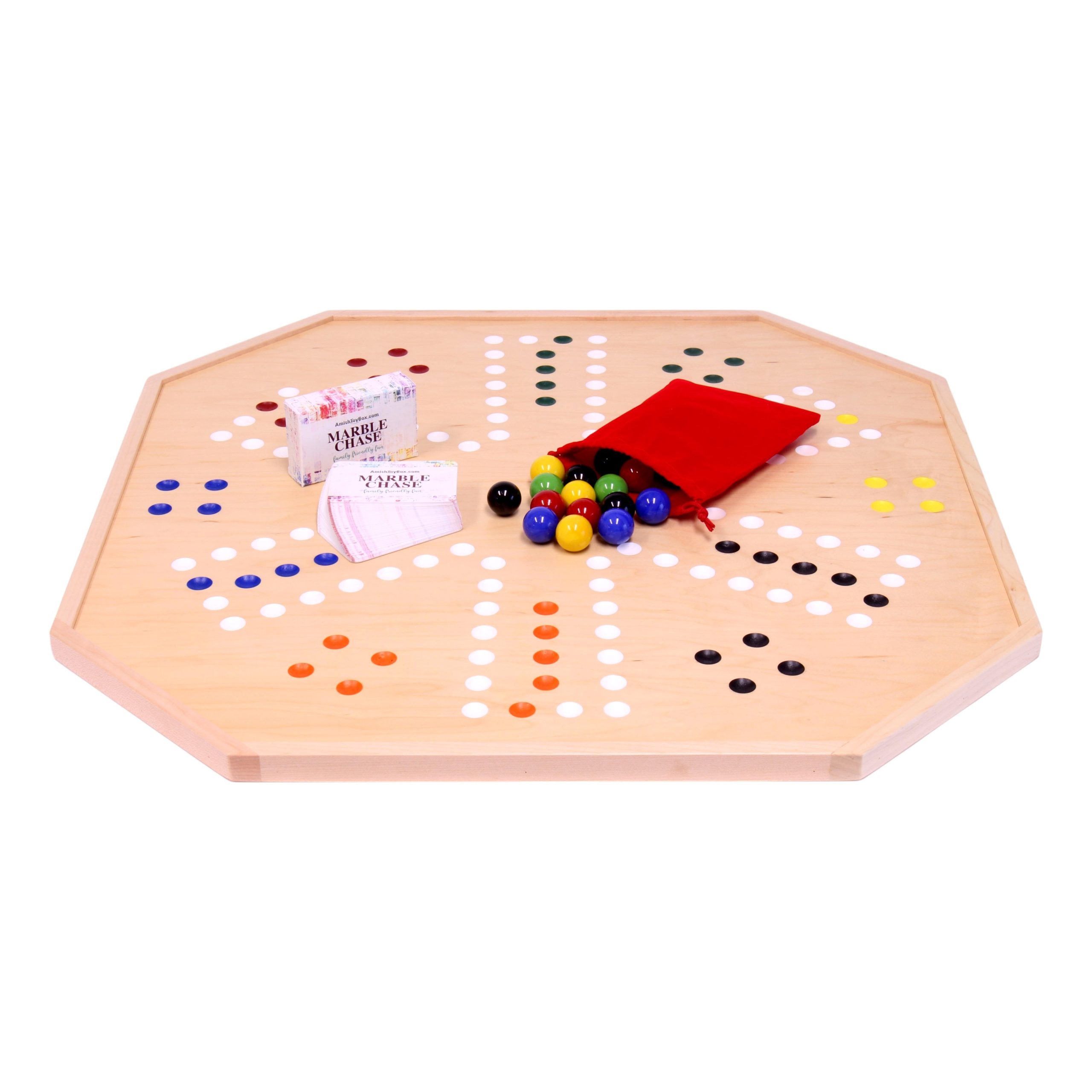 Holz Marmor Chase Brettspiel Set – 25′′ weit Board – Doppelseitig