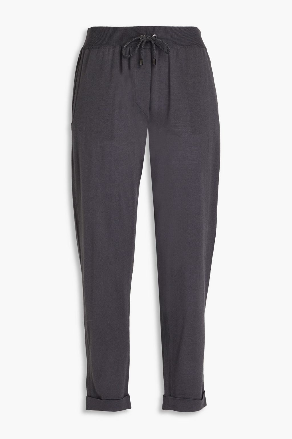 Brunello Cucinelli Beschnittene Wolle Kaschmir Damen Hosen in grau Etere