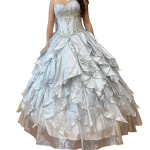 Kleid aus schulter quinceañera in eissilber 7766648258620