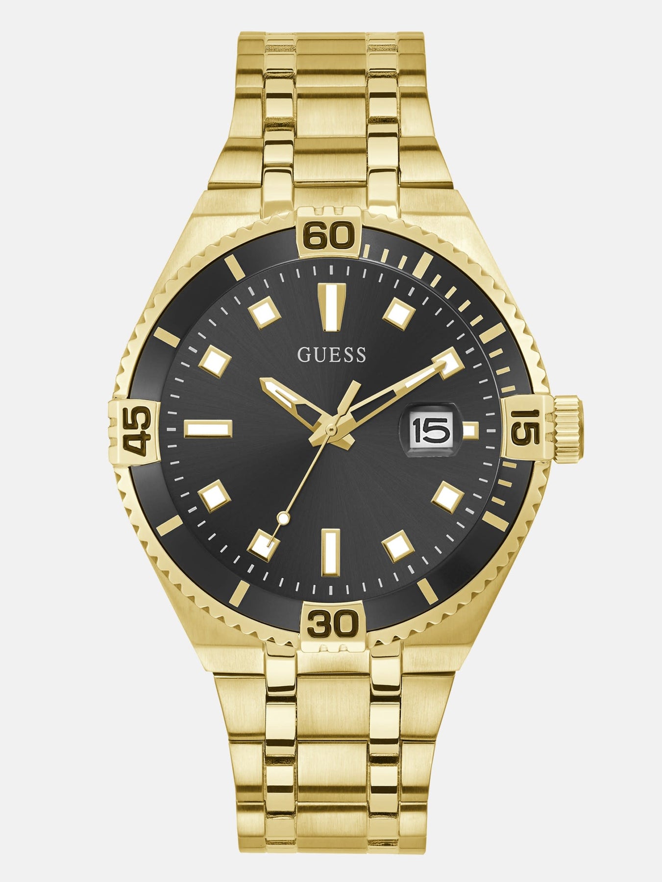 Silberfarbene analoge Uhr
