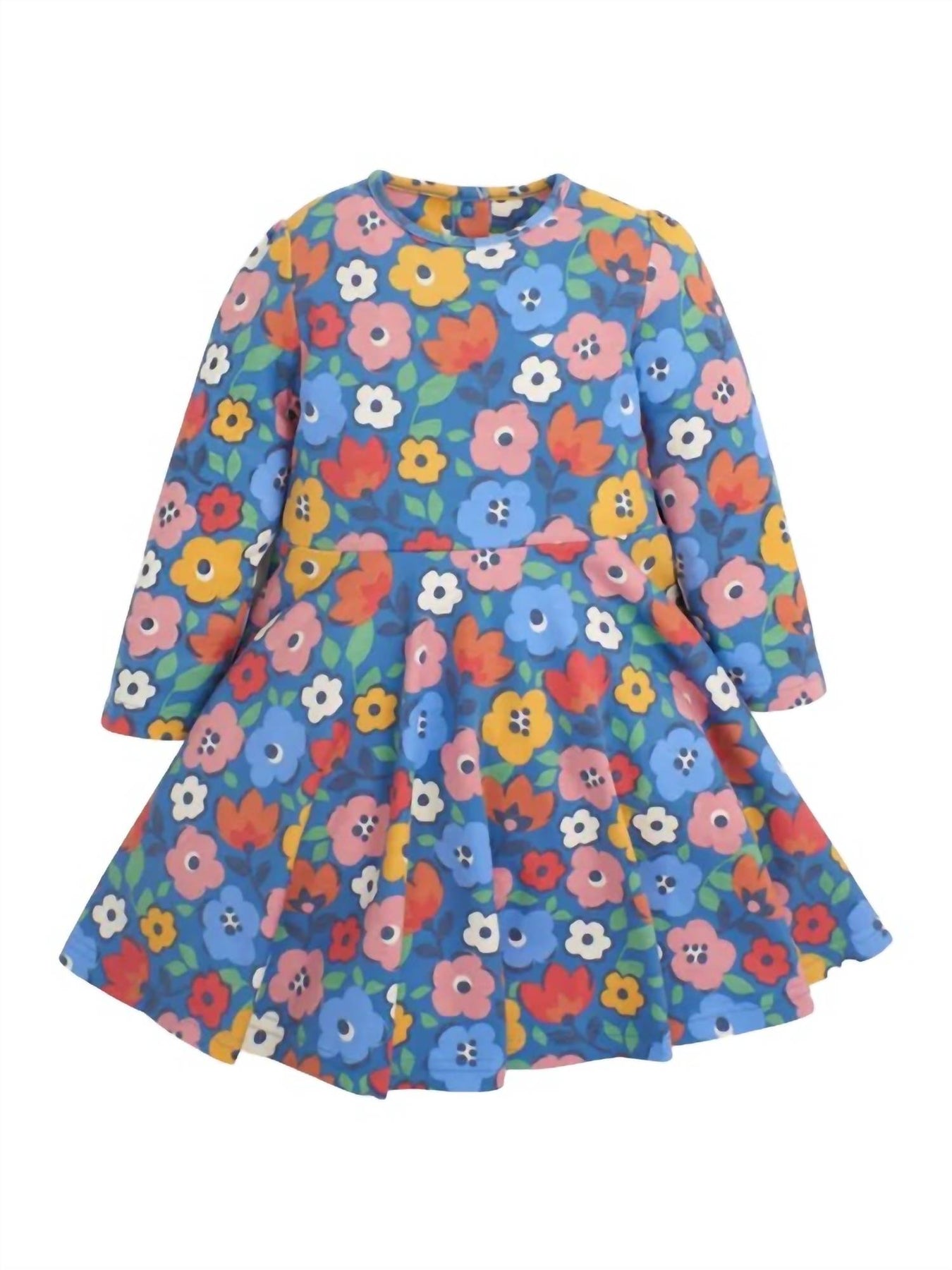 Mädchen beste Freunde Blumenmuster Kleid in Denim Blau