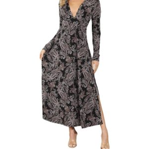 Langarm tief v Maxikleid in delano 7703527325756