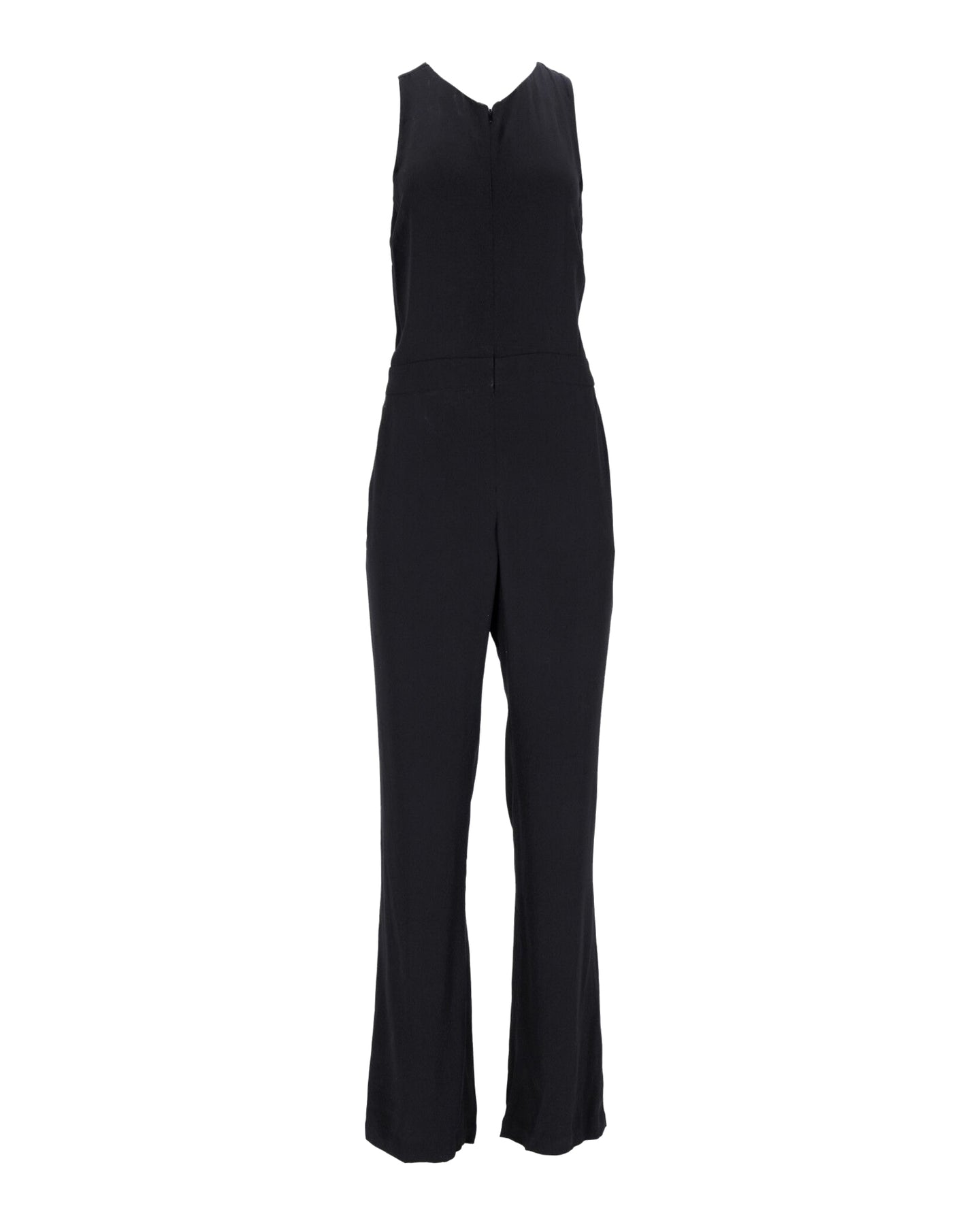 A.L.C. Zurück Ausschnitt Oliv Jumpsuit aus schwarzem Polyester