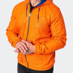 Sky – Lederjacke in Orange