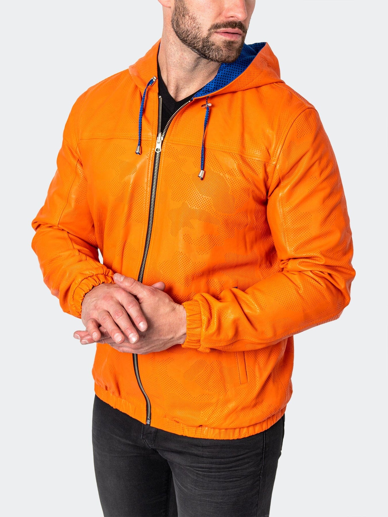 Sky – Lederjacke in Orange