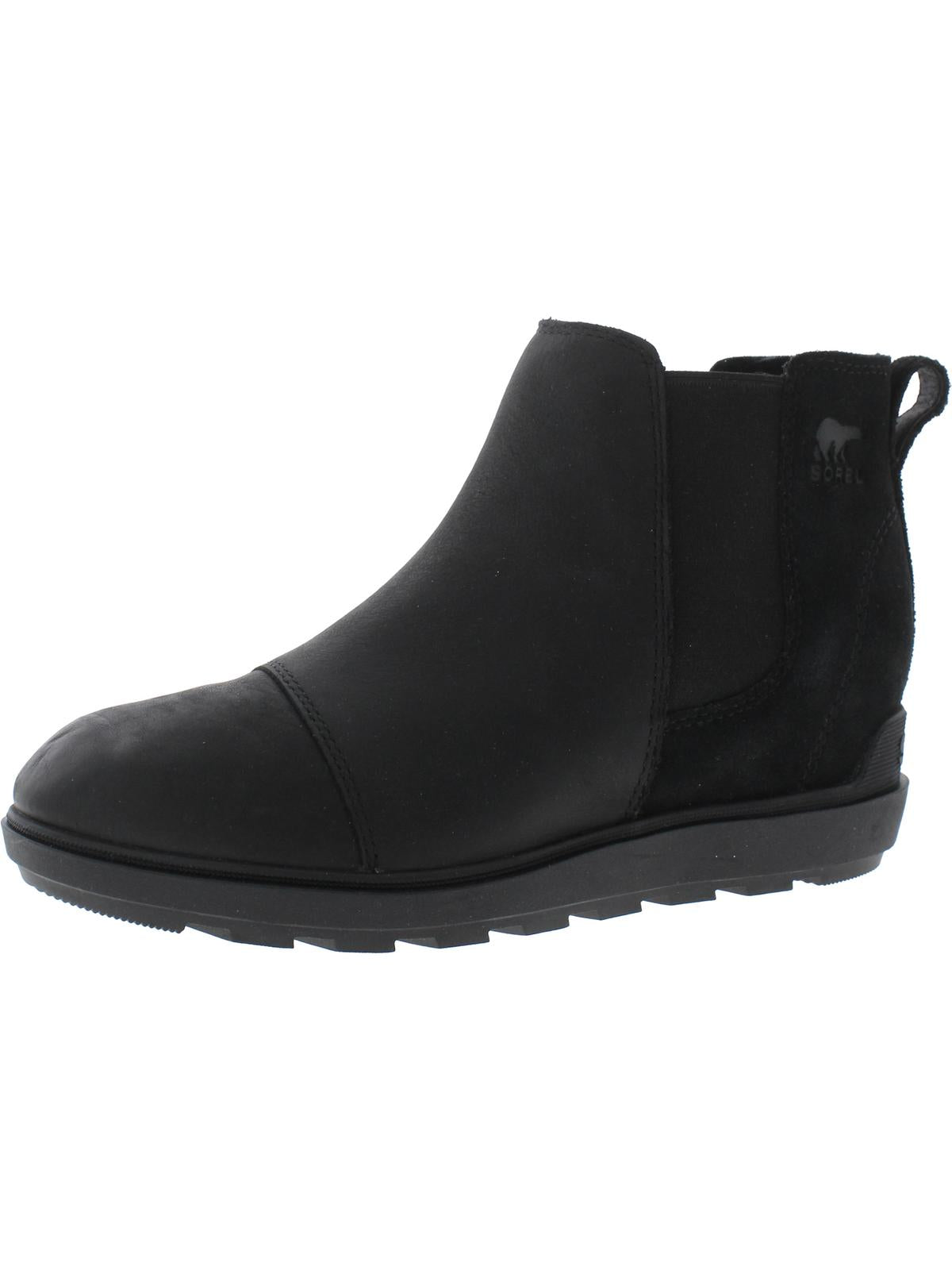 Flache Damen Stiefeletten aus Leder