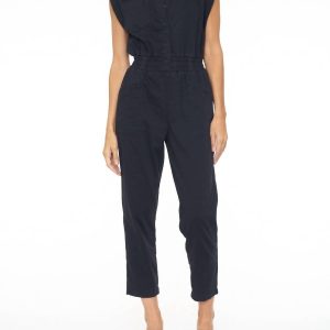 Rosie Shoulder Pad Jumpsuit in Fade To schwarz 7803859796028