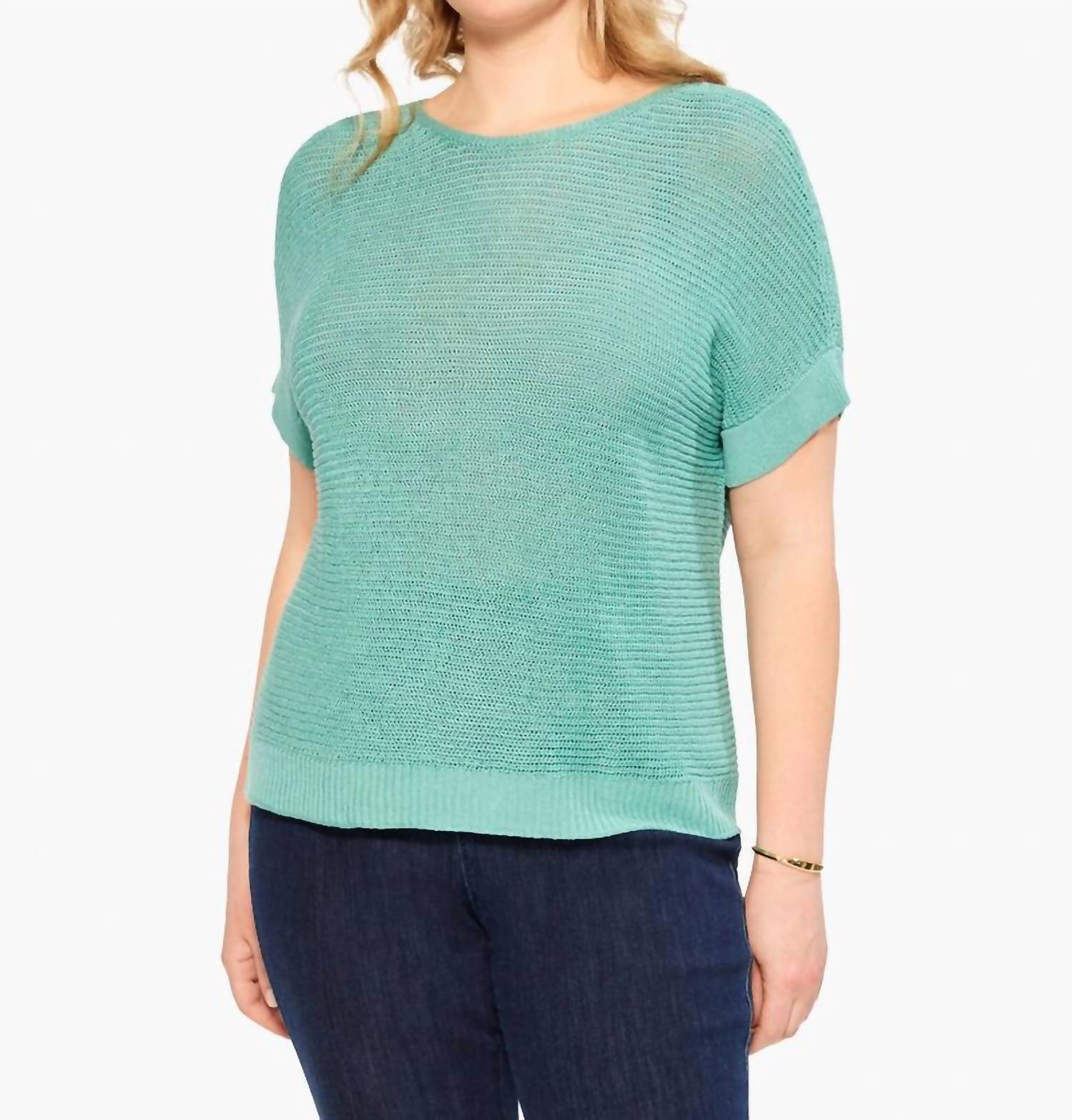 Sommerpullover mit leichtem Ärmel in Dusty Aqua