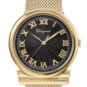 Ferragamo Damen-Armbanduhr mit schwarzem Quarz, 34 mm
