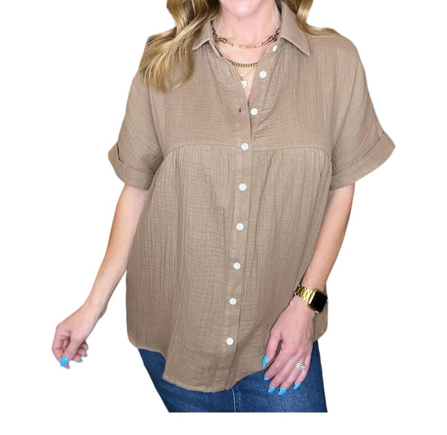 Gaze Babydoll Bluse In Mokka