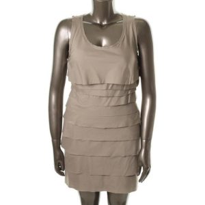 Petites Tiered ärmellose Kleidung zu arbeiten Kleid