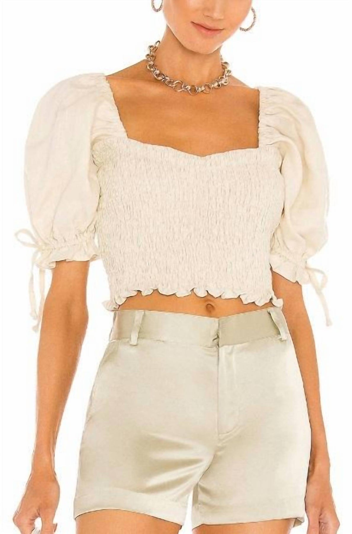 Lisanza Top in schlichter Creme