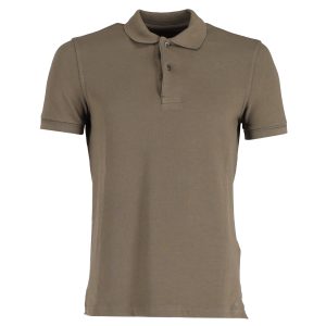 Tom Ford Poloshirt mit Knöpfen aus brauner Baumwolle