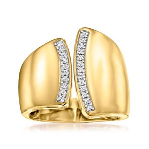 Ross-Simons Asymmetrischer Diamantring aus 18-karätigem Gold über Sterling.