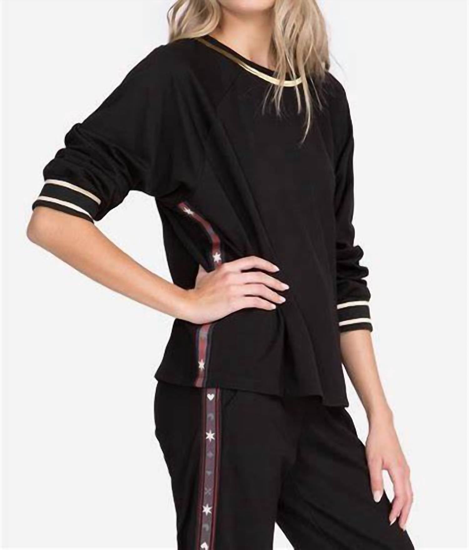 Castle Cropped Pullover in schwarz