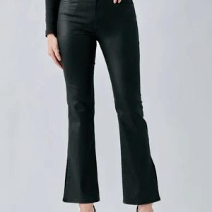 Ryan hoher Bund Stiefelschnitt Schlitz Jeans in schwarz
