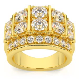 7Ct Herren Diamant Anniversary Ring 10k Gold Lab gewachsen