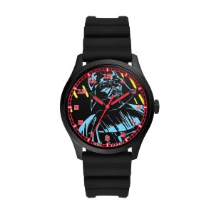 Fossil unisex Sonderedition star wars darth vader dreihändig, schwarze Edelstahlarmbanduhr