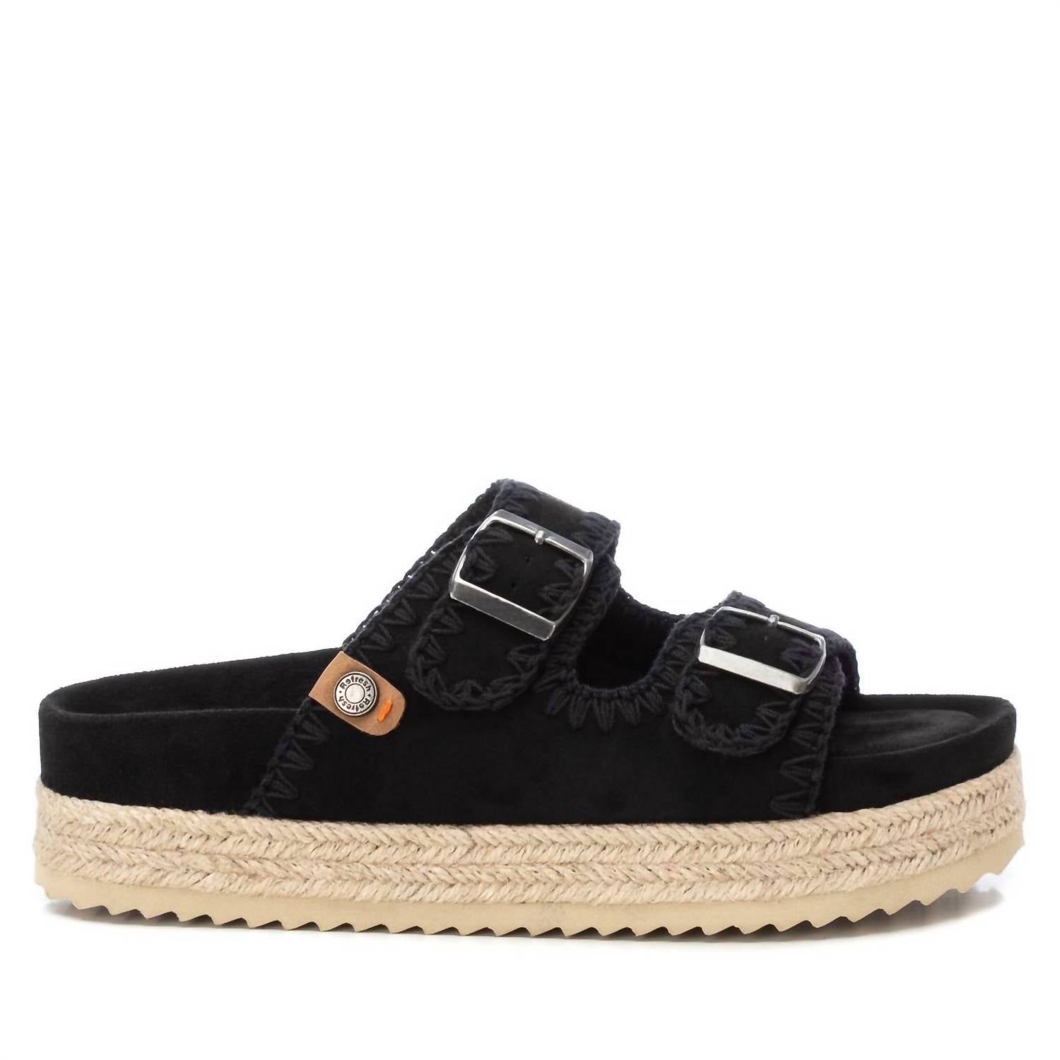 Flache Sandalen für Damen in Schwarz
