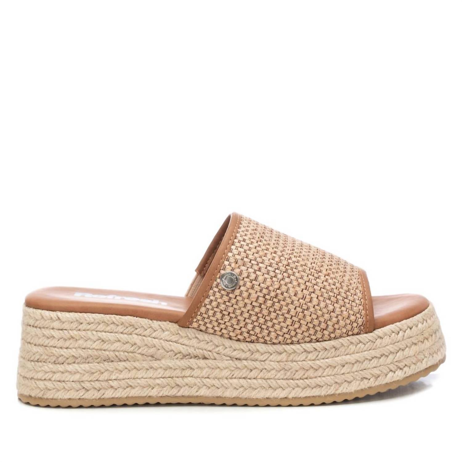 Sandalen mit Keilabsatz in Taupe