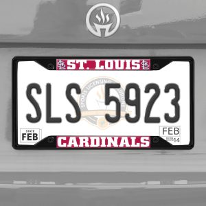 Fanmats St. Louis Cardinals Metal License Plate Frame Schwarzer Abgang