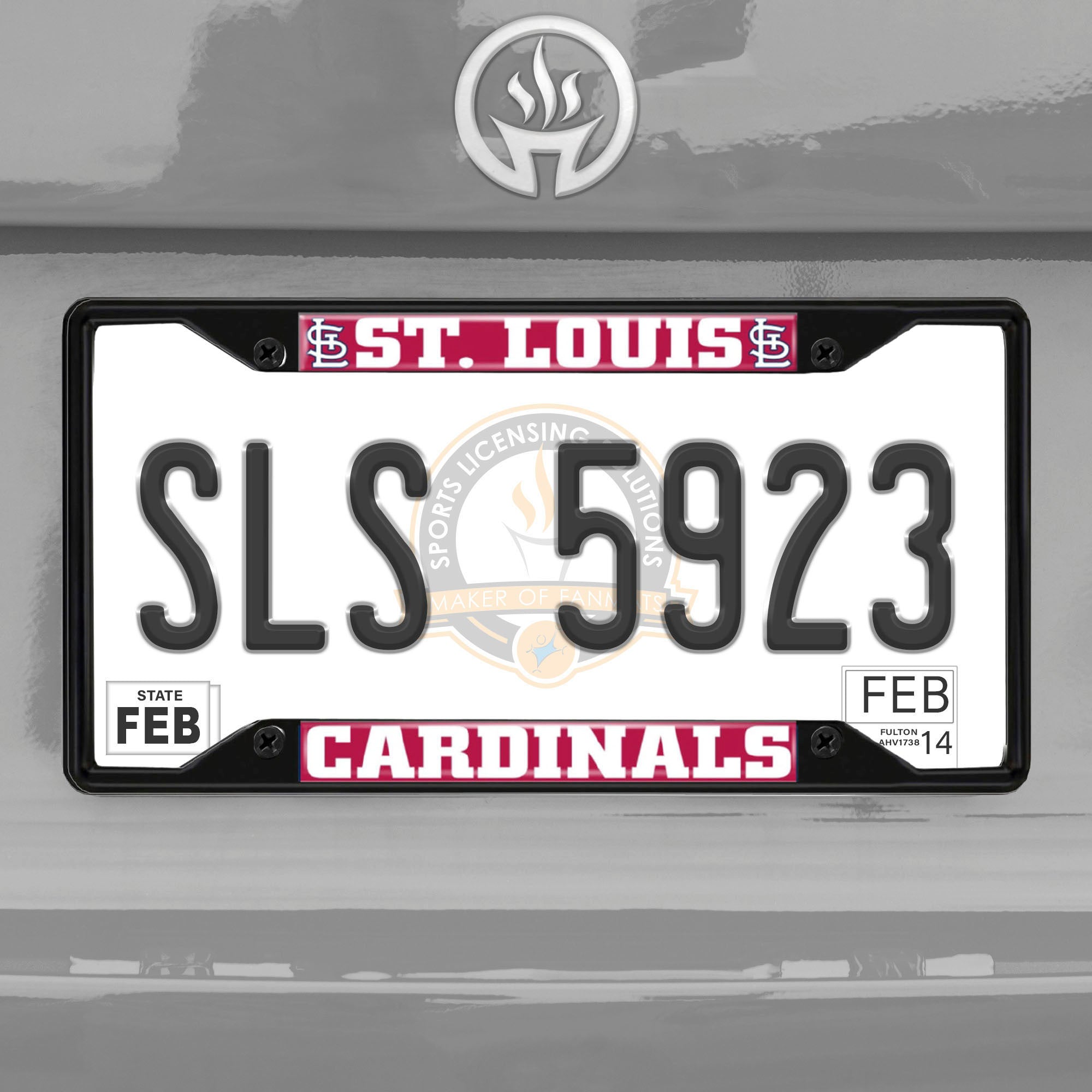 Fanmats St. Louis Cardinals Metall Nummernschild Rahmen schwarz Finish