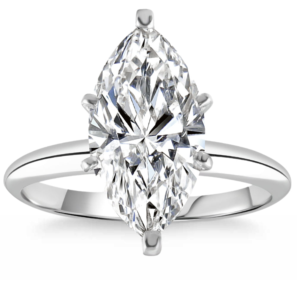 3.17Ct Weißgold zertifiziert Lab gewachsen Marquise Diamant Verlobungsring