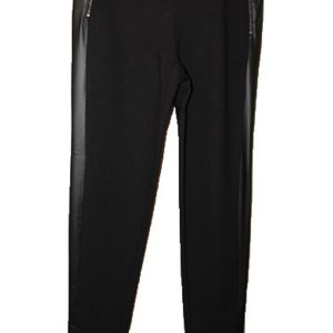 Kunstleder gerade Hose in schwarz