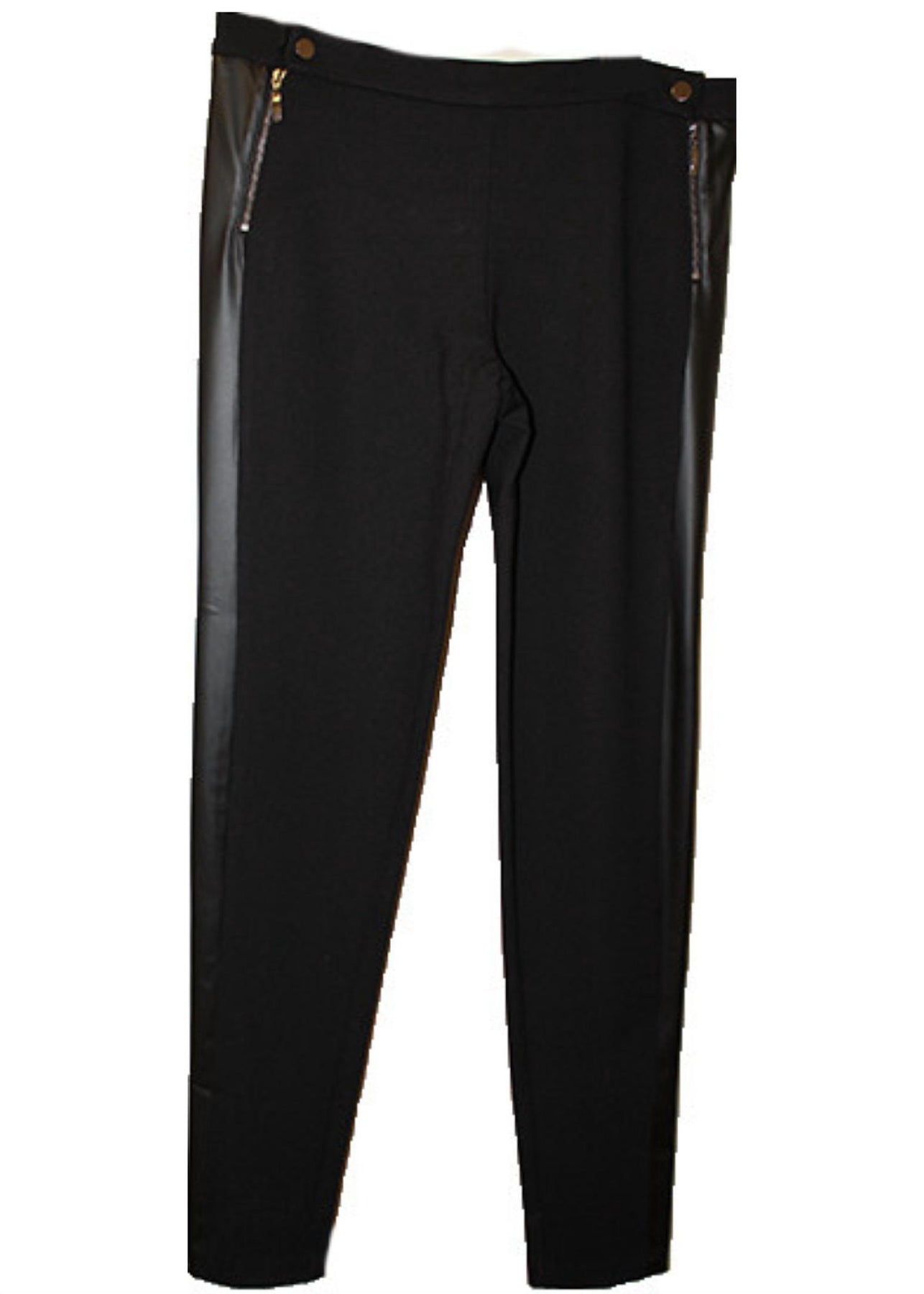 Gerade Hose aus Kunstleder in Schwarz