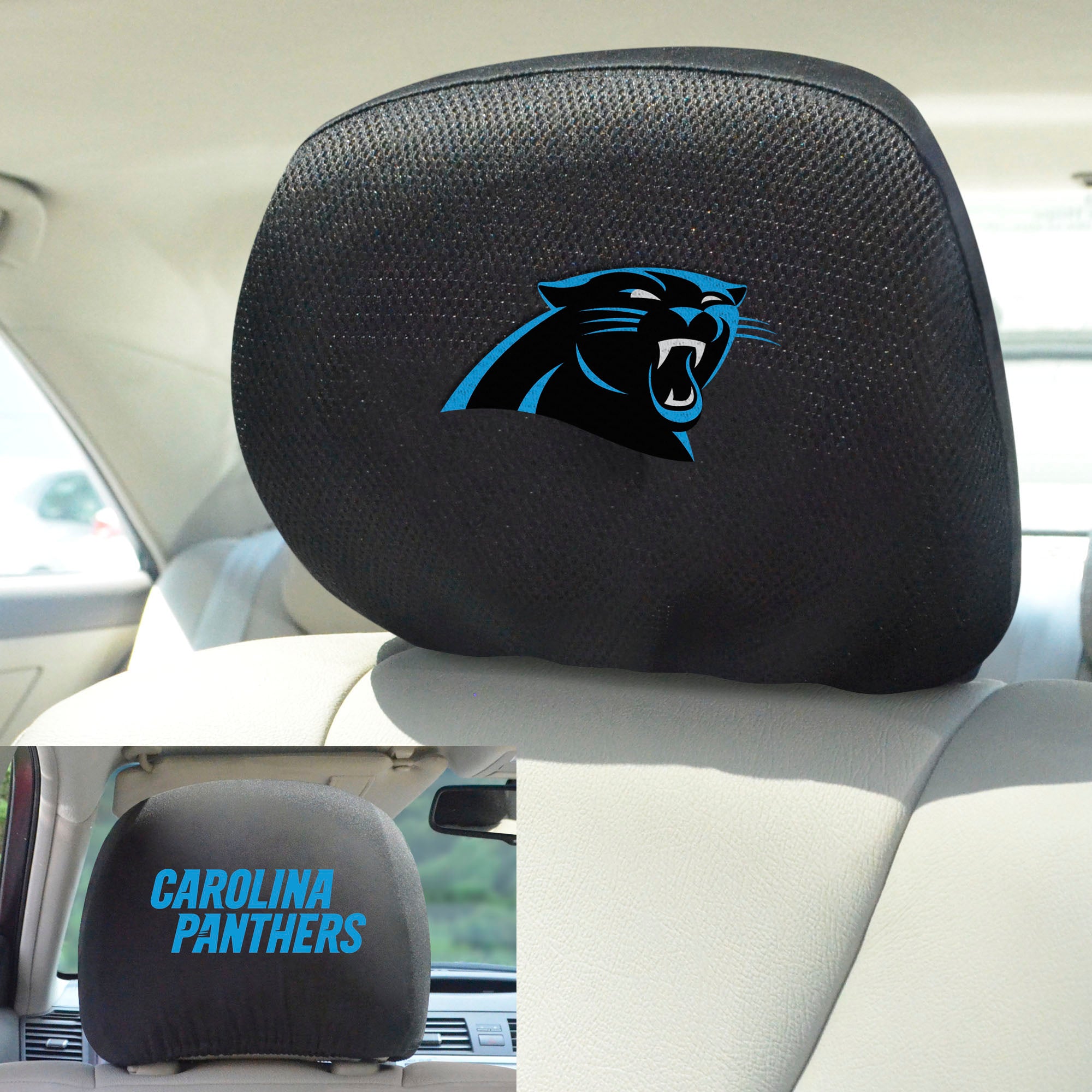 Fanmats Carolina Panthers bestickt Kopf Rest Cover Set – 2 Stück