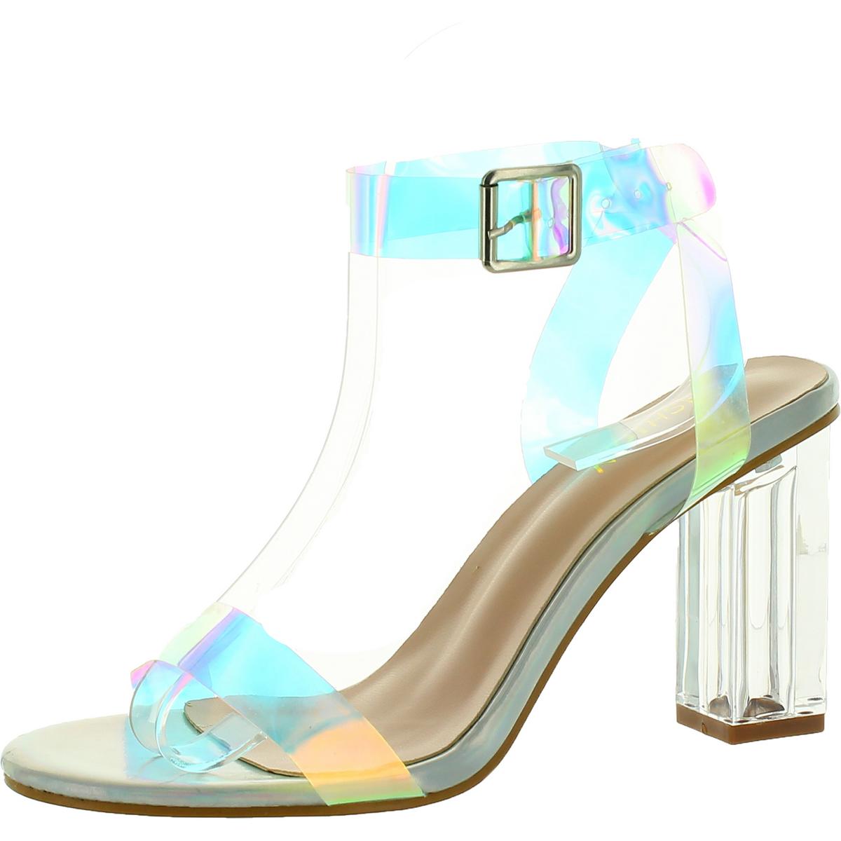 Iridescent Knöchel Strap Absatzschuhe