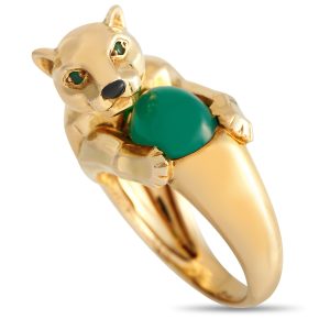 Cartier Panthre 18K Gelbgold chalcedony vedra Ring CA04-120523