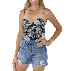 Wild Child Trägertop in schwarz/creme Blume