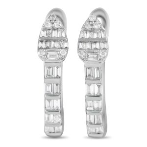 LB Exclusive 14K Weißgold 0.70ct Diamant Umarmung Ohrringe -w – ER28547