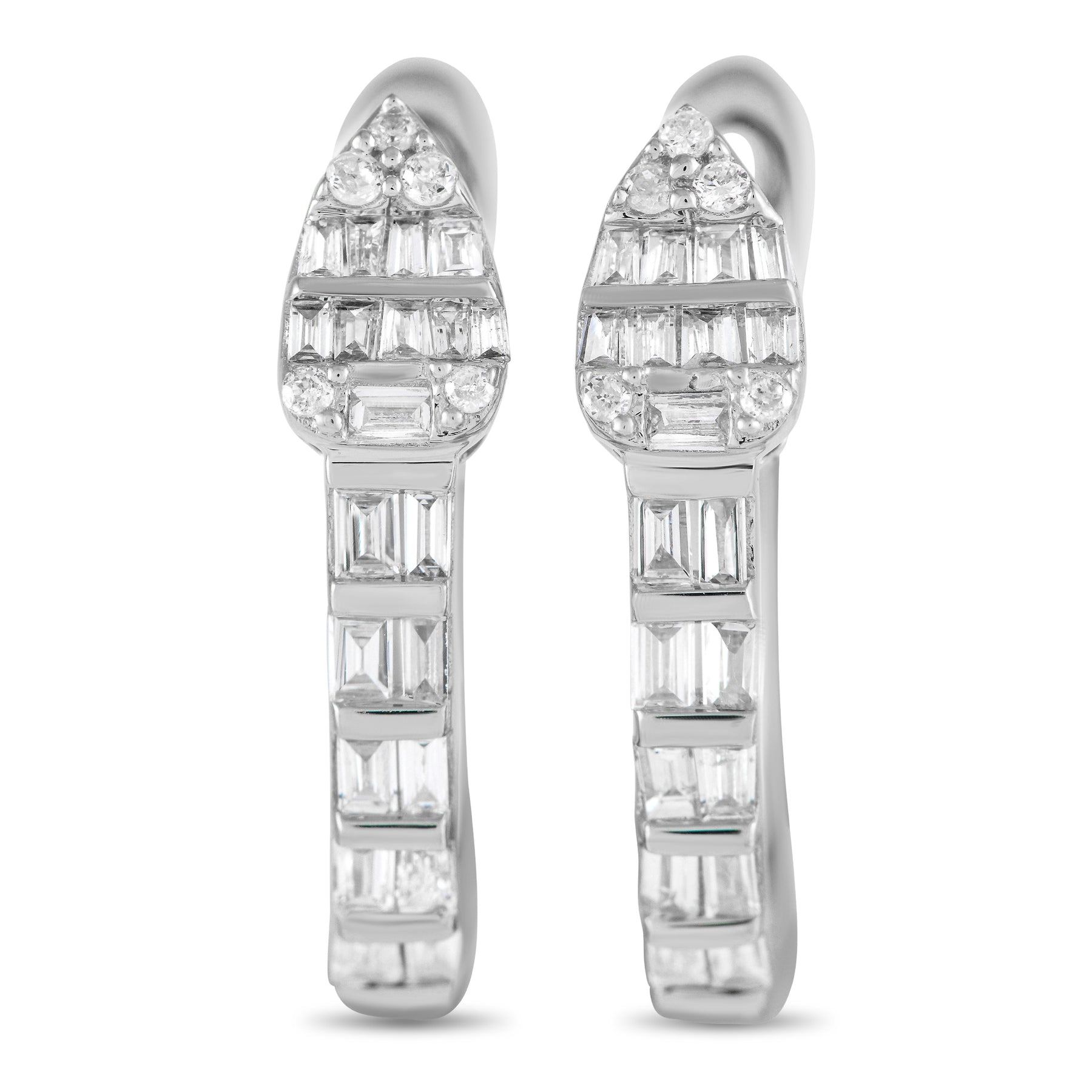 LB Exclusive 14K Weißgold 0.70ct Diamant Huggie Ohrringe ER28547 W