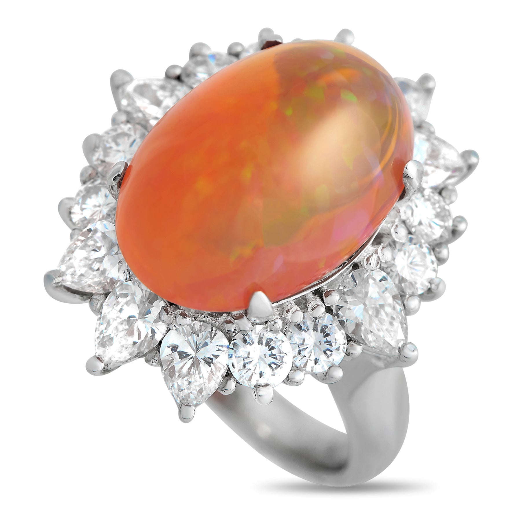LB Exclusive Platin 2.03ct Diamant und Opal Ring MF04 -121923