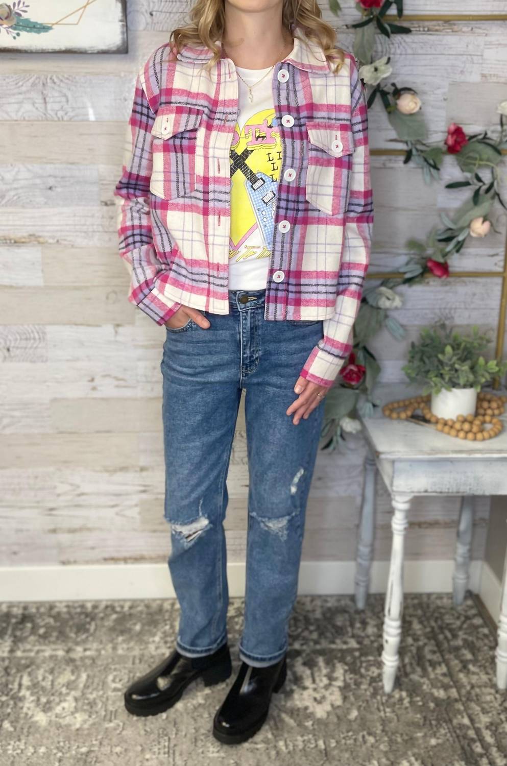 Lora Crop Jacke im Mehrfarbig