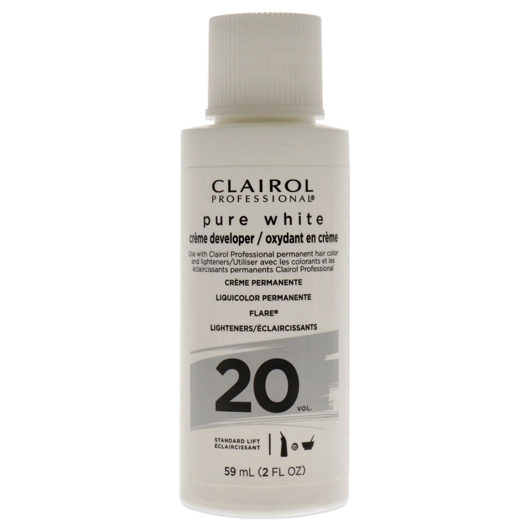 Rein Weiß 20 Volume Creme Entwickler von Clairol für Unisex – 2 oz Aufheller