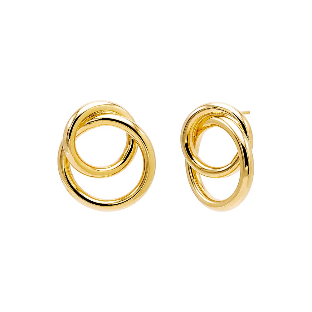 Solide Double Circle Drop Ohrstecker